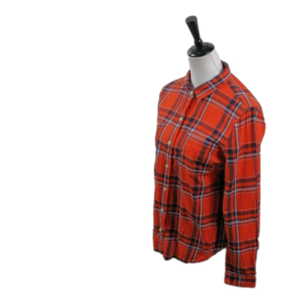 Old Navy Classic Orange Plaid Flannel Size Medium - Picture 2 of 5